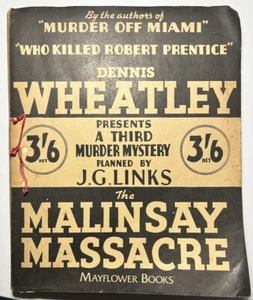 The Malinsay Massacre 1938 Crime Dennis Wheatley Rare 1st Edition Reprint - Foto 1 di 6