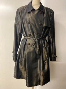 Women's 80s belted Trench Coat by Mirjana Maric | Eggplant hued | Size EU 44 - Picture 1 of 10