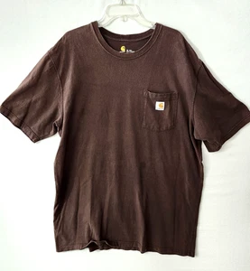 Carhartt K87 Brown Heavyweight Pocket Work T-Shirt Size Men's XLT XL Tall - Picture 1 of 8