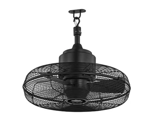 Conyer 18 in. Indoor/Wet Outdoor 3-Speed Ceiling Fan Black Hanging Hook (Read) - Picture 1 of 11