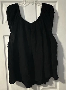Women’s 4x Cap Sleeve Tank With Tie Back In Black From Old Navy - Picture 1 of 4