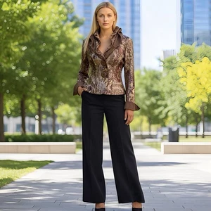 Design Day's Damen Metallic Blazer Bluse Gr. XS Braun Y2k 80er Safari Cosplay  - Bild 1 von 14