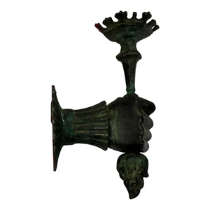 Vintage Bronzeguss Hand Fackel ART DECO VIKTORIANISCH Gothic Wand Kerzenleuchter 12 Zoll - Bild 1 von 24