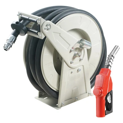 Fuel Hose Reel Retractable Diesel Hose Reel 3/4" x 50' Auto Fueling Nozzle - Image 1 of 4