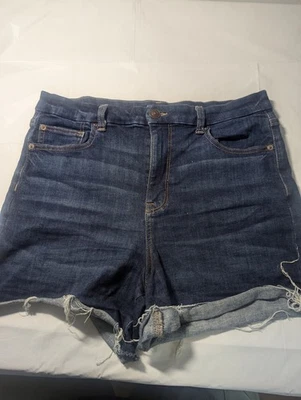 Pantalones Cortos American Eagle Para Mujer Talla 14 Denim Corte Súper Elástico Azul Oscuro Foto 1 de 4
