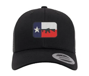 TEXAS FLAG GUN CAP Hat Flexfit yupoong Camouflage snapback stretch USA TRUCKER - Picture 1 of 21