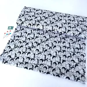 Quilting Cotton Robert Kaufman Frida Kahlo Mono Faces White (Per Metre) - Picture 1 of 3