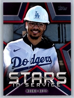 2021 topps baseball series 1 mookie betts stars in service #7 - Image 1 of 2