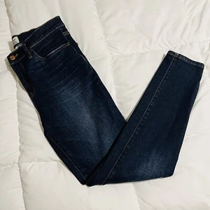 Pantalones de mezclilla ajustados de tiro alto J.Crew Lookout lavado oscuro talla 28x29 - Imagen 1 de 9