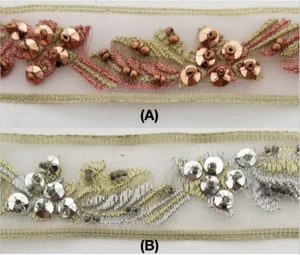 1" Organza bestickt Perlen Nähen Borte - 9 Yards - Farboptionen verfügbar! - Bild 1 von 3