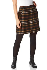 Roman Originals Women Brushed Check Skirt - Ladies 2% Cotton - Picture 1 of 73