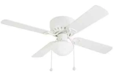 HARBOR BREEZE Builder's Series 42" White Finish Ceiling Fan w/ Light 0807431 NIB - Image 1 of 3