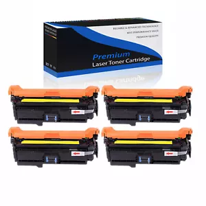 4PK Yellow CE262A 647A Toner for HP LaserJet CP4525N CP4025 CP4025N CP4520 - Picture 1 of 24