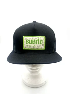Suerte Tequila Hat Mesh Trucker Cap Black Snapback Patch Logo NWOT - Picture 1 of 7