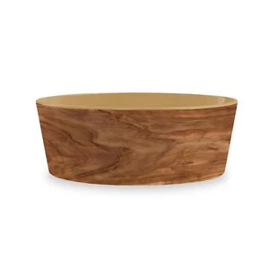 Olive Wood Effect Melamine/Plastic Pet Food Bowl - Sand - Large - Picture 1 of 1