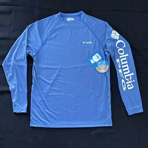 Columbia Mens Small PFG Deep Waves Heather Long Sleeve Shirt UPF 50 OMNI -Defect - Picture 1 of 11