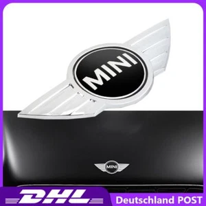 Schwarz Metall Für Mini Cooper Motorhaube Heckklappe 2 Stück Flügeln Emblem - Bild 1 von 2