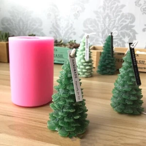 Molde de vela de silicona para árbol de Navidad fondant chocolate Sugarcraft hágalo usted mismo resina de arcilla - Imagen 1 de 3