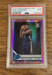 2019-20 Panini Donruss Optic Zion Williamson #158 Hyper Pink Prizm RC Psa 9 Mint - Picture 1 of 2