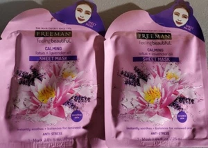 2x Calming Lotus & Lavender Oil Sheet Mask Feeling Beautiful Freeman anti stress - Bild 1 von 2