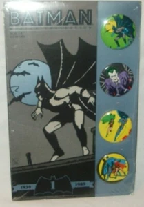 DC COMICS BATMAN COLECCIÓN DE BOTONES # 1 1989 BOB KANE ARTISTA SELLADO DE FÁBRICA - Imagen 1 de 4