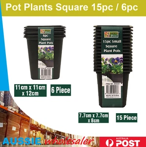 Pot Plants Small Square 6pc / 15pc Garden Seeding Nursery Soft Plastic Mini - Picture 1 of 1