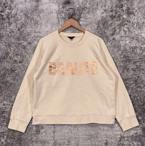 J Crew Sweater XL Womens Beaute Pink Glitter Terry Boxy Pullover Sweatshirt - Picture 1 of 9