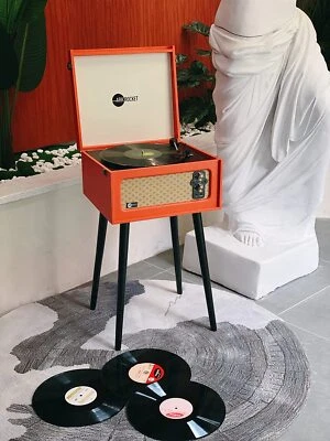 Arkrocket Discovery Bluetooth Record Player 3-Speed turntable removable legs