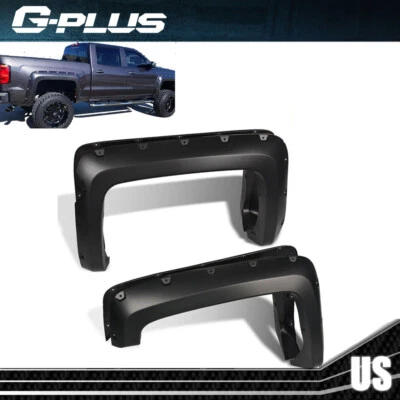 4pc 5.8' Pocket Rivet Style Fender Flares Fit For 2014-18 Chevy Silverado 1500 - Image 1 of 4