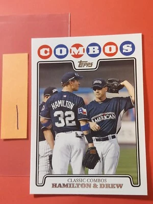 2008 Topps Update #UH112 Josh Hamilton/J.D. Drew, Combos, cd1 - Image 1 of 2
