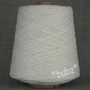 SOFT 4 PLY COTTON YARN 500g CONE OPTIC WHITE HAND MACHINE KNITTING CROCHET WEAVE - Picture 1 of 2
