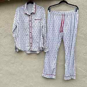 PJ Salvage Hearts & Stripes Pajama Set L Shirt & Pants