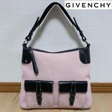 GIVENCHY Handbag Shoulder Bag Logo Canvas Leather Pink women's Used JPN
