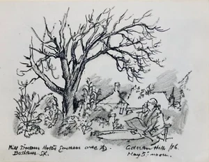 Adrian Hill (1895-1977). Old Bosham, W. Sussex. Signed 1976. Charcoal - Picture 1 of 1