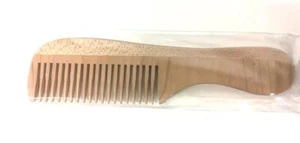 Stielkamm Holz Natur hellbraun ca. 18 cm Holzkamm mit Griff Kamm Buchenholz - Bild 1 von 3