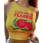 New Yellow Fresh Peaches Crop Top Top Size Sm