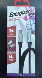 Energizer 6 Ft Braided Type-C to Type-C Cable - Picture 1 of 4