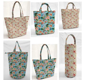 Bolsas y/o bolsas de mano de tela reutilizables junto al mar para regalo (2 patrones disponibles) - Imagen 1 de 13