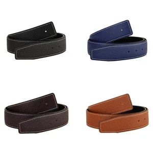 Mens Leather Belts Genuine Replacement Belt Strap Without Buckle for Men Jeans 3 - Picture 1 of 54