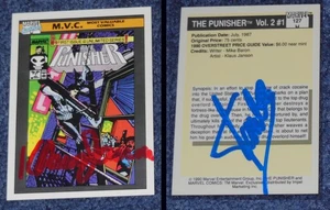 THE PUNISHER #1 KARTE ~ SIGNIERT STAN LEE & KLAUS JANSON ~ IMPEL ~ 1990 ~ COA - Bild 1 von 4