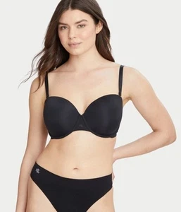Lauren Ralph Lauren Women's Luxe Smoothing Convertible Strapless Bra Black 32C - Picture 1 of 9