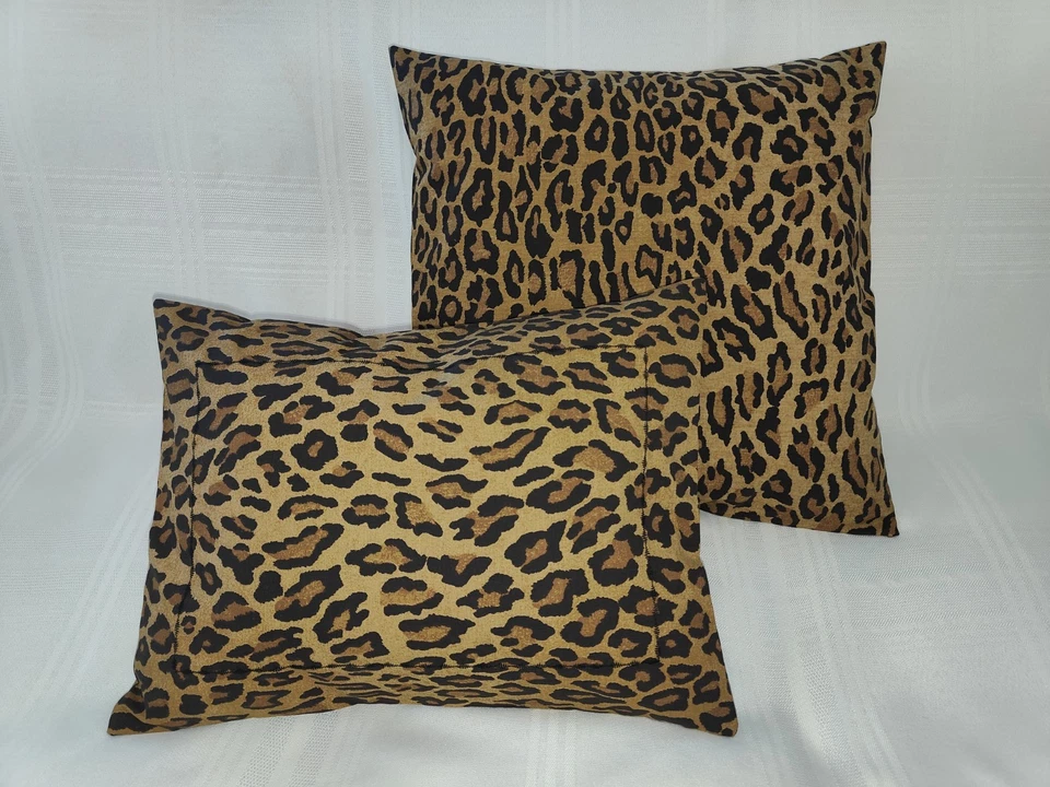 2 RALPH LAUREN ARAGON ЛЕОПАРД БРОСИТЬ ПОДУШКУ НАВОЛОЧКИ 12 x 16 и 16 x 16 дюймов новый - Изображение 1 из 4