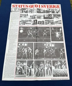 Status Quo 1975 Story Poster Swedish Poster Music Magazine 1970s Vintage - Picture 1 of 9