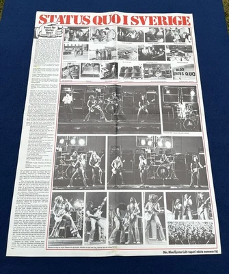 Status Quo 1975 Story Poster Swedish Poster Music Magazine 1970s Vintage - Image 1 of 4
