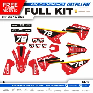 HONDA CRF 250 450 2025 Super Durable MX Graphics Decals kit Sticker set Decallab - Bild 1 von 7