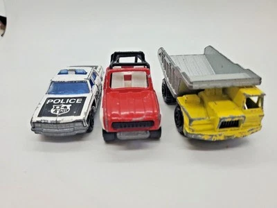 Mojorette Die Cast Cars France Lot Of 3 Jeep, Dump Truck, Police Diecast - Image 1 of 4