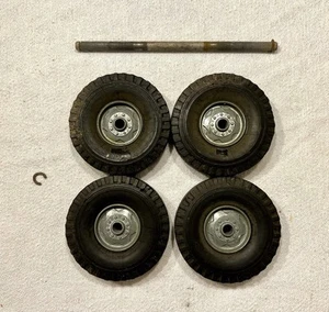 (4) 1950's Smith Miller M.I.C. Wheels & Hubs w/ Dually Axle Original Tires - Picture 1 of 11