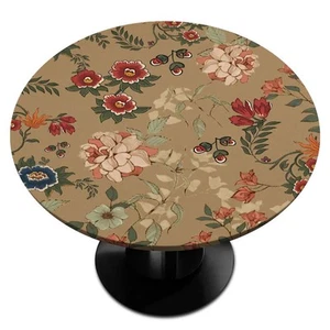 Decorative Kitchen Dining Round Tablecloth - Fitted Elastic Tablecloths Indoo... - Picture 1 of 8