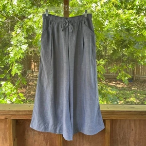 Haven Well Within Women's Slate Blue Wide Leg Cropped Palazzo Pants Size M. NEW - Picture 1 of 8