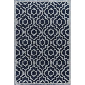 GAD Ayla Indoor Outdoor Area Rug Geometric Pattern Navy Navy 5'3" x 7'7" - Picture 1 of 3